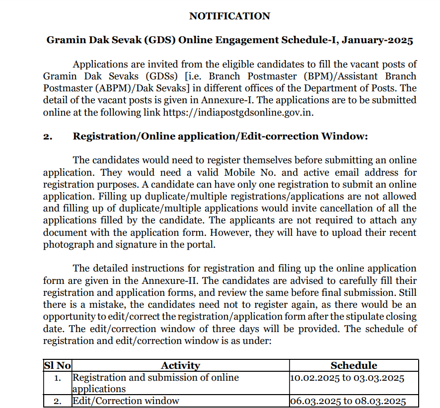 India Post GDS Bharti 2025 | 10वी उत्तीर्ण उमेदवारांना भारतीय डाक विभागात नोकरीची सुवर्णसंधी, लवकर करा अर्ज..! 2 India Post GDS Bharti 2025 Main