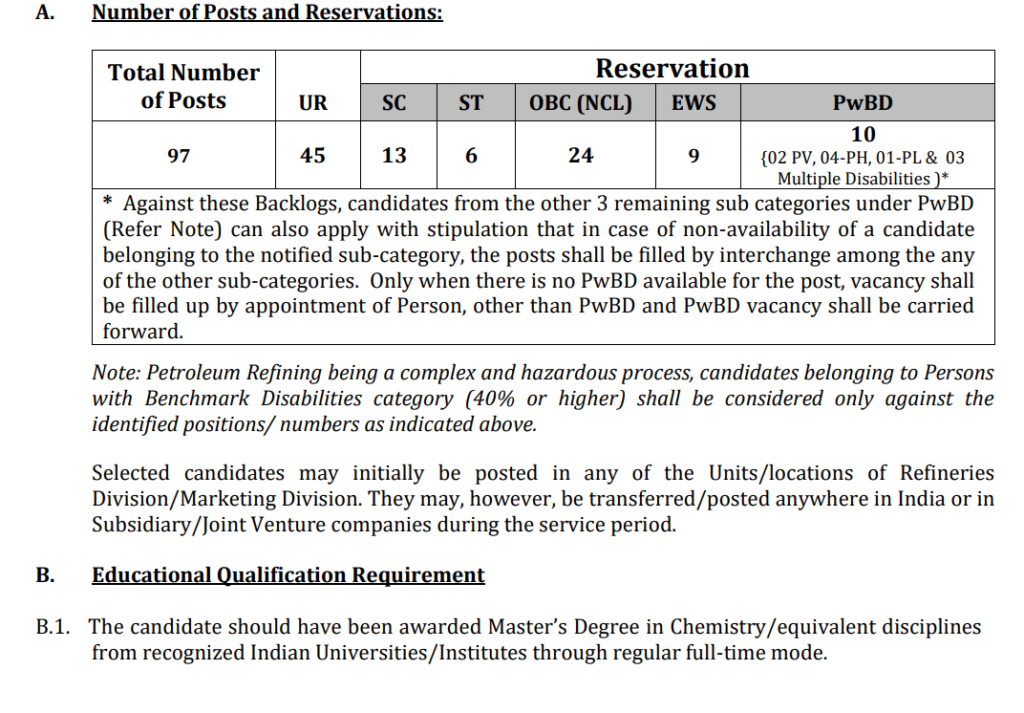 IOCL Recruitment 2025 Main